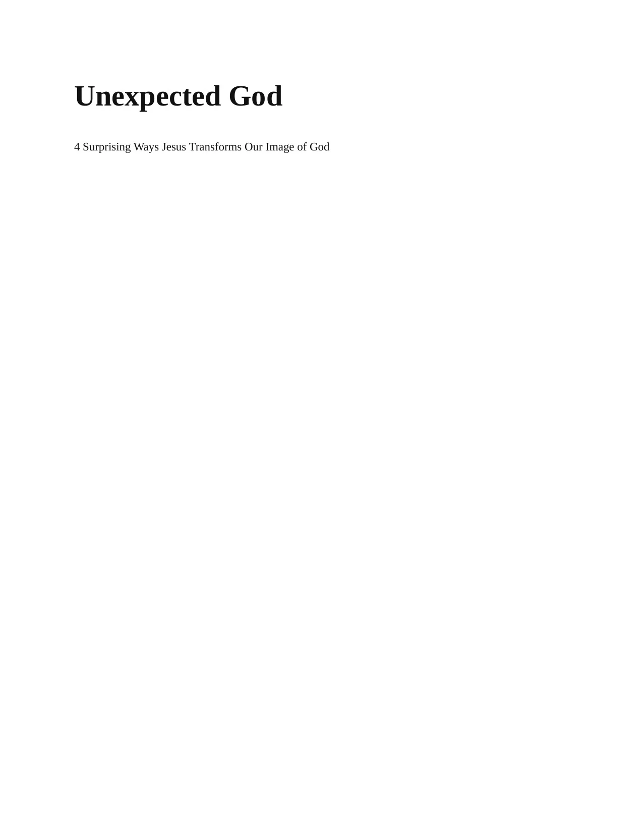 Unexpected God